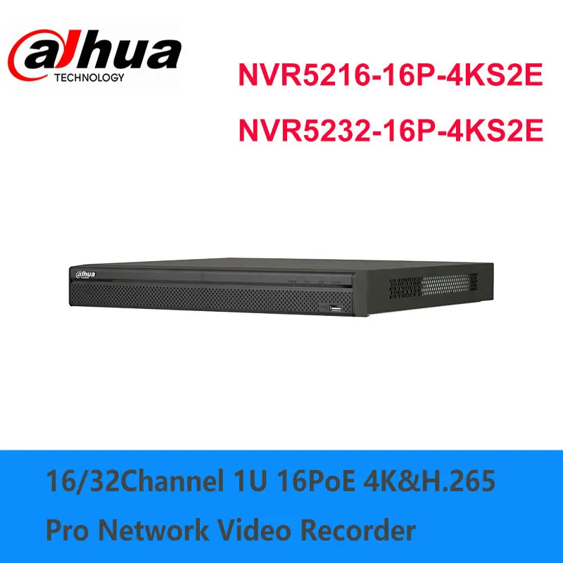

Dahua original 16/32Channel 1U 16PoE 4K&H.265 Pro Network Video Recorder NVR5216-16P-4KS2E/NVR5232-16P-4KS2E