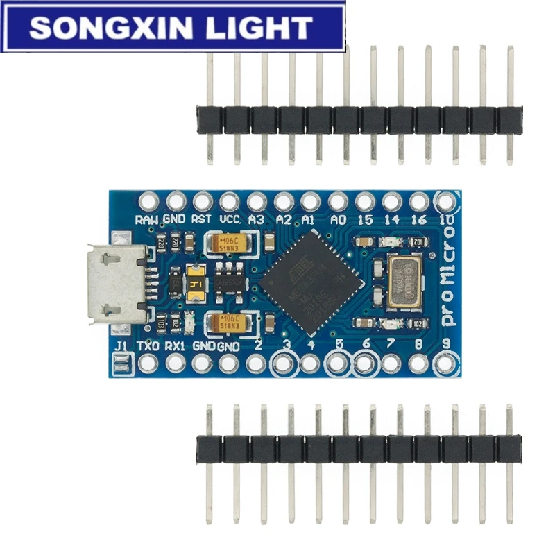 Pro Micro ATmega32U4 5V16MHz Замена ATmega328 для Arduino Mini с 2-рядным штырьковым разъемом Leonardo