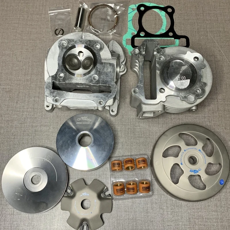 Full big bore kit Комплект с большим отверстием Gy6 50 Kymco Sym комплект цилиндров 110cc Размер поршня 52 мм головка с большими клапанами муфта вариатора гоночные части для тюнинга - Цвет: Full big bore kit