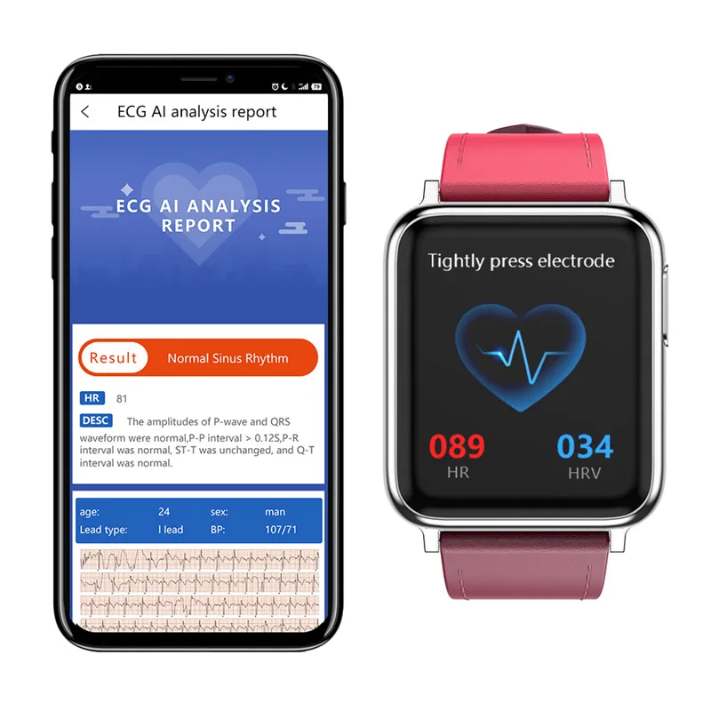 V5 Бизнес Смарт часы Для мужчин ЭКГ с электрокардиограммы Дисплей сердечного