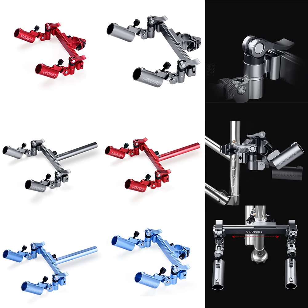 

Aluminum Alloy Fishing Double Battery Stand For Box Chair Universal Double Turret Toldable Adjustable Bracket Rod