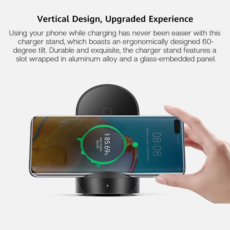 Глобальная версия Huawei CP62 SuperCharge Wirelese Charger Stand Max 40W Поддержка Android ios|Зарядные
