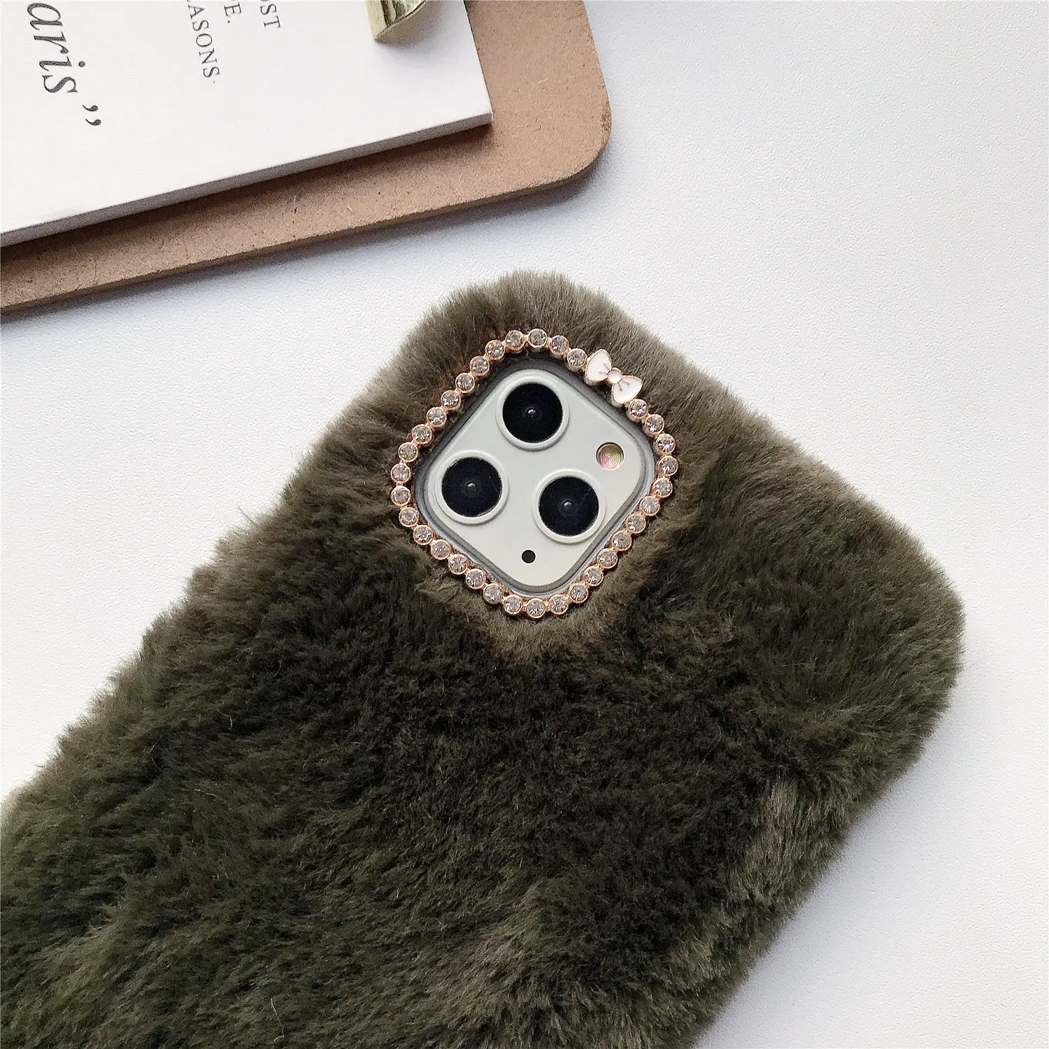 Симпатичный теплый плюшевый женский чехол с бриллиантами для Huawei P9 P10 P20 P30 pro lite plus