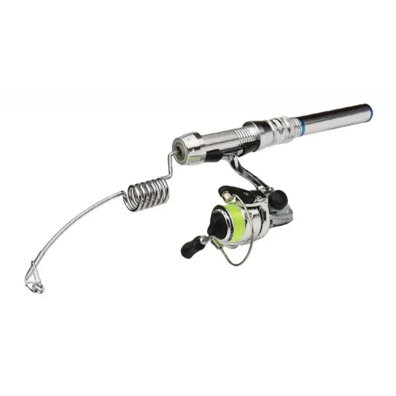 

Stainless Steel Ice Fishing Combo Kit Detachable Micro Spinning Rod with Rod Tip Spinning Reel Combo Winter Fishing Tackles