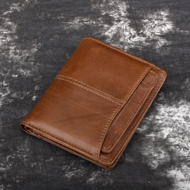 

High Quality Mens Wallet Leather Genuine Short Bifold Leather Men Wallet Genuine Leather Carteira Masculina Couro Portomonee