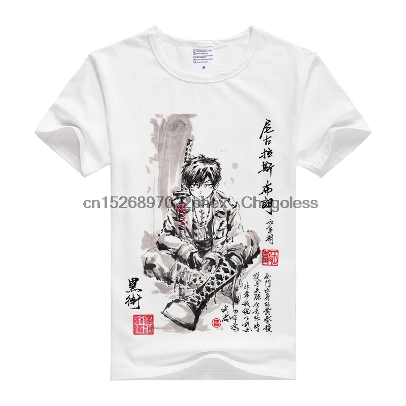 Футболка с принтом GANGSTA модные футболки коротким рукавом летняя аниме футболка