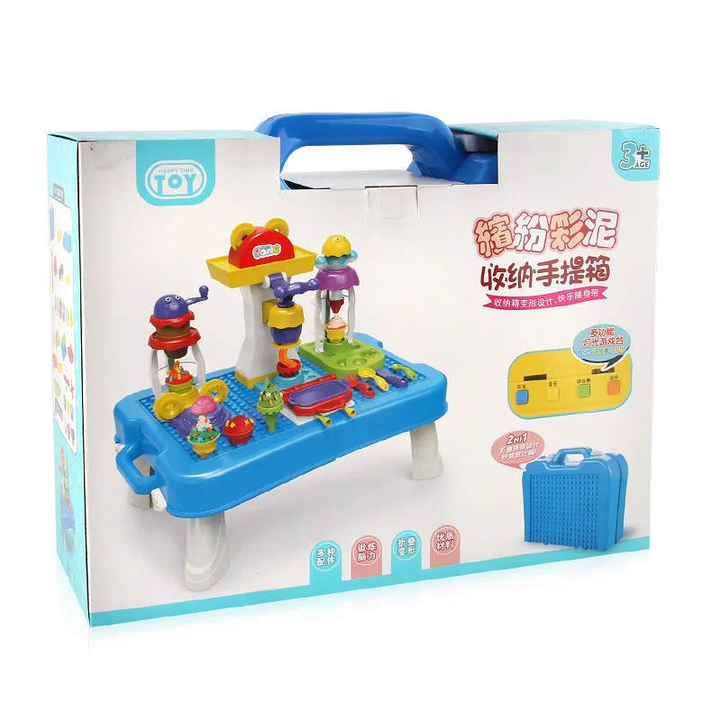 

Kids Activity Table Building Blocks Compatible With Multifunctional Table DIY Bricks Toys For Boy Girl Children Gifts