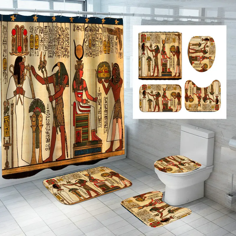 funny african american home print shower curtains waterproof explode women bathroom curtain bath antiskid carpet toliet rug set free global shipping