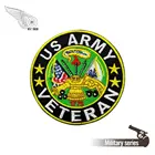 Нашивка с вышивкой на левой груди, ветеран, армия США, бесплатная доставка, вышитые нашивки, дизайн на заказ