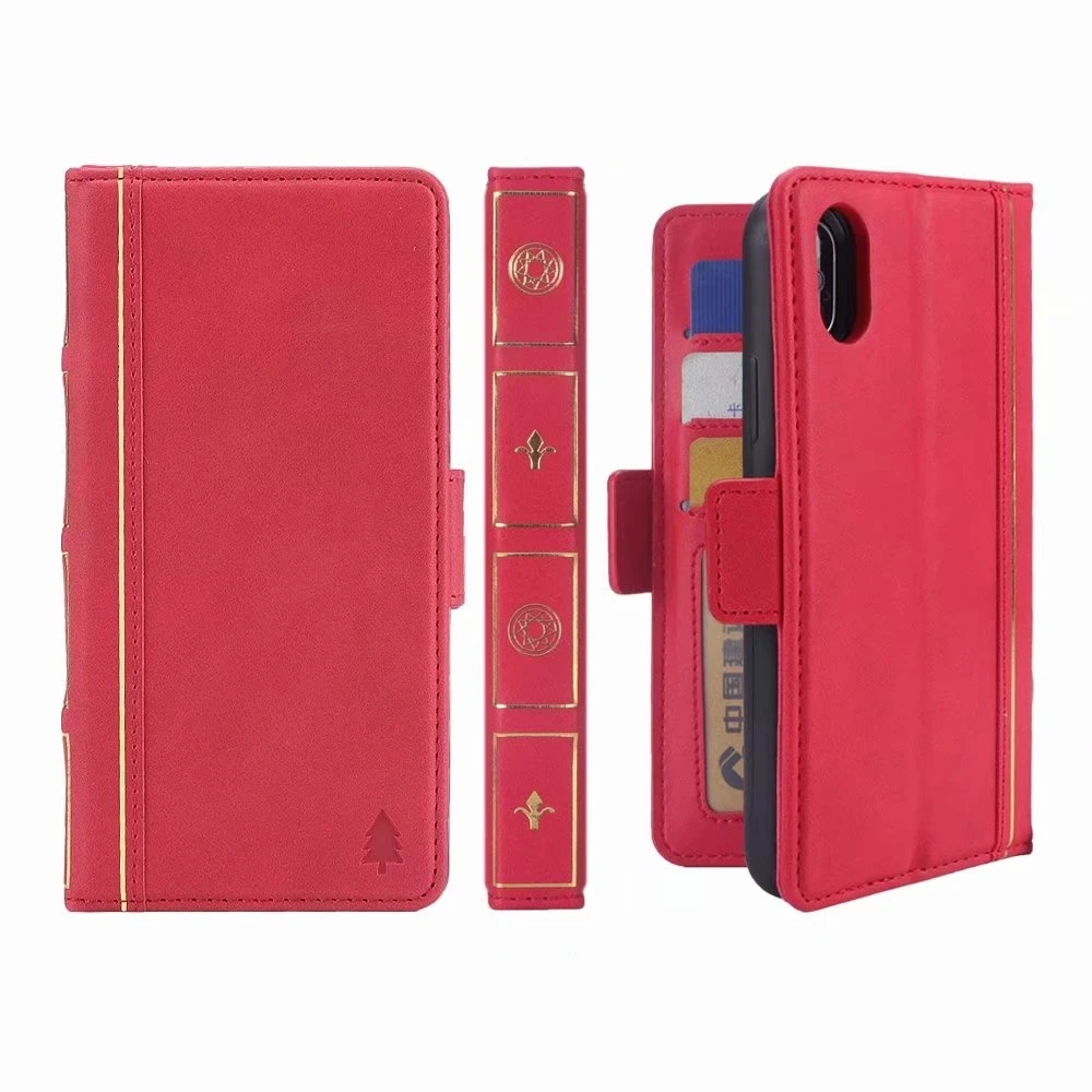 Магнитный чехол для телефона с надписью «Holy Bible book» для iPhone Xs Max, XR, X, 8, 7 Plus, 6s, 6 Plus, чехол-книжка в стиле ретро из искусственной кожи - Цвет: Red