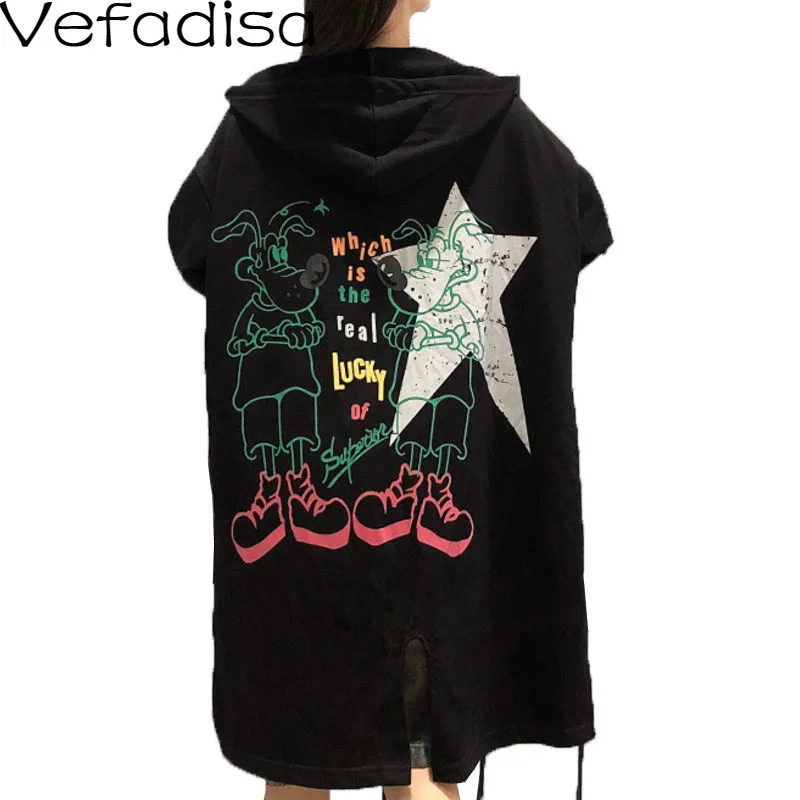 Женское хлопковое пальто Vefadisa свободное однобортное повседневное с капюшоном и