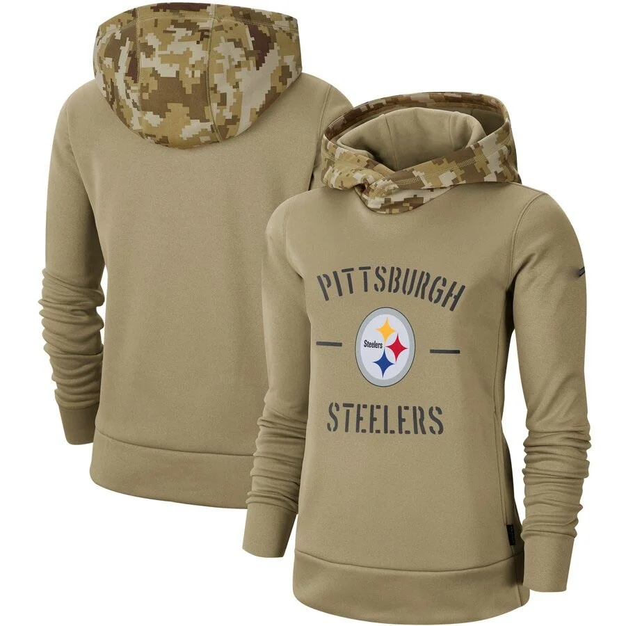 

Pittsburgh Women's Salute to Service Steelers Therma пуловер худи-хаки