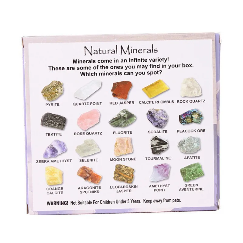 

Natural Ore Specimens 20 kinds Of Polished Mixed Environmental Gemstones Primary School Nature Early Education Materials