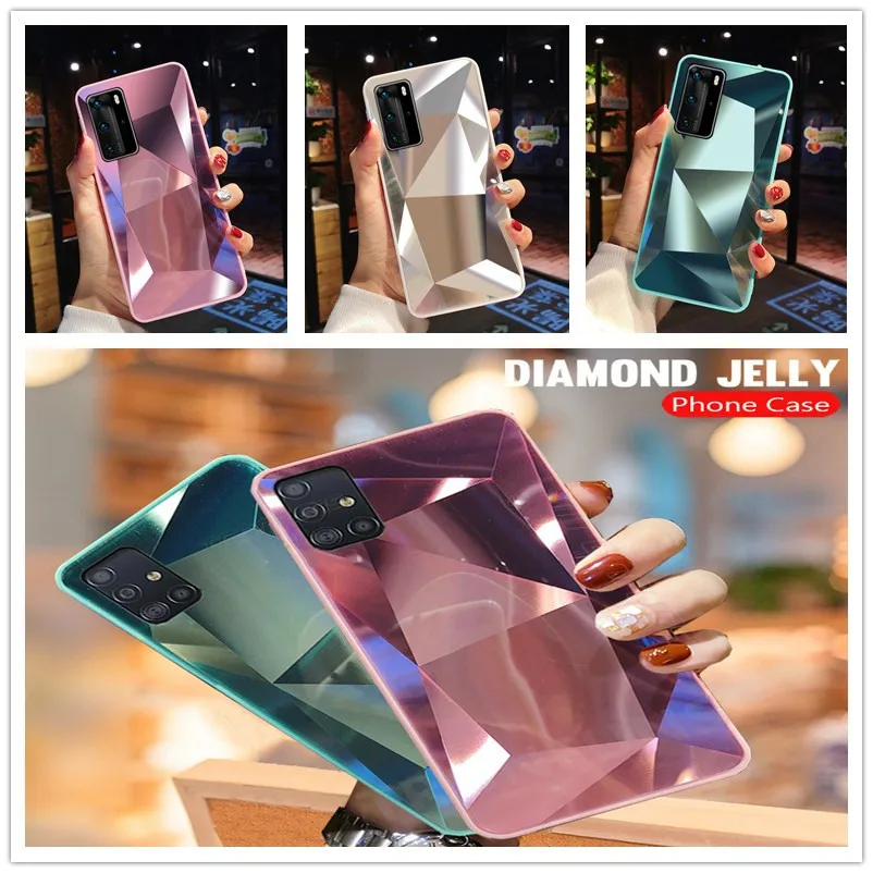 Зеркальный чехол со стразами для Samsung S20 FE S10 Lite S9 S21 Plus A11 A12 A31 A21S блестящий Galaxy A52 A32