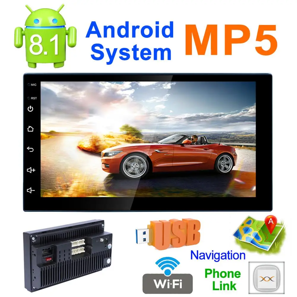 

for BMW 7 Inch Android 8.1 2Din Car Radio Multimedia Player Car Stereo MP5 Player GPS Navi AM FM Radio WiFi BT4.0 Phone Link