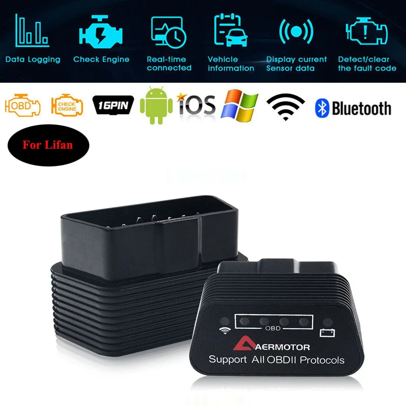 Диагностический сканер ELM327 OBD2 для Lifan X60 Solano 620 520 320 X50 автомобильный Wi Fi Bluetooth