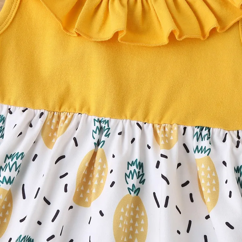 

2021 Baby Girl Dress New Children's Dress Girl's Colorful Fruit Cotton Collar Princess Toddler Cute Soft Dress Baby Girl Clothes