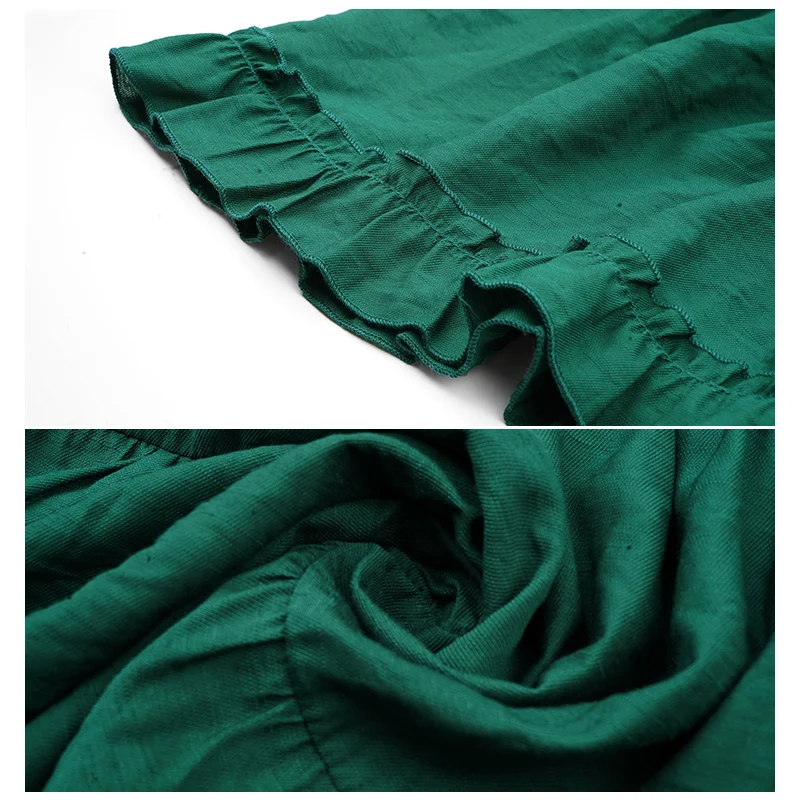 

ATUENDO Summer Solid Green Long Dress for Women Casual Vintage Sexy Ladies Silk Maxi Robe Leisure Wedding Guest Girl's Clothing