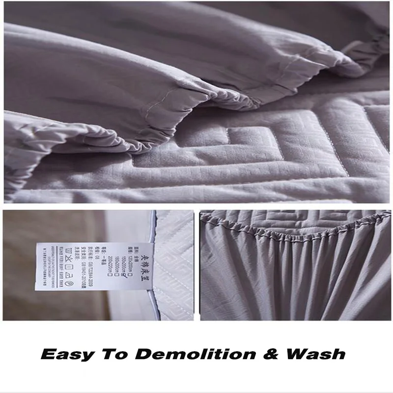 Хлопковый полноразмерный чехол съемная молния антиклеевой матрас стеганый для