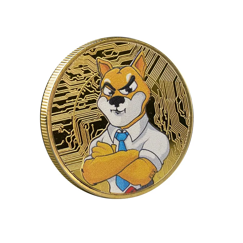

Dogs Gold and Silver Plated Badge Dogecoin Commemorative Coins Painted SHIB Virtual Currency Collection Souvenir Gifts Crafts