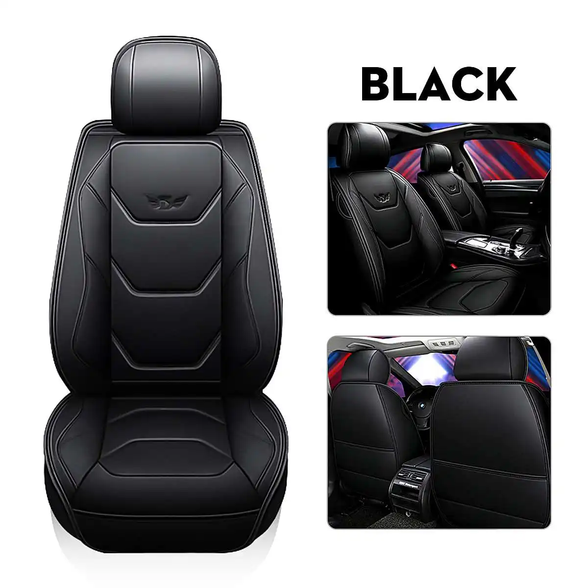 universal 5 seats car seat covers automobiles seat covers protector deluxe pu leather frontrear full set suv truck cushion free global shipping
