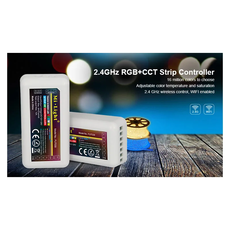 Беспроводной Miboxer 2 4G 4 зонный FUT039 беспроводной RGB + CCT светодиодный контроллер