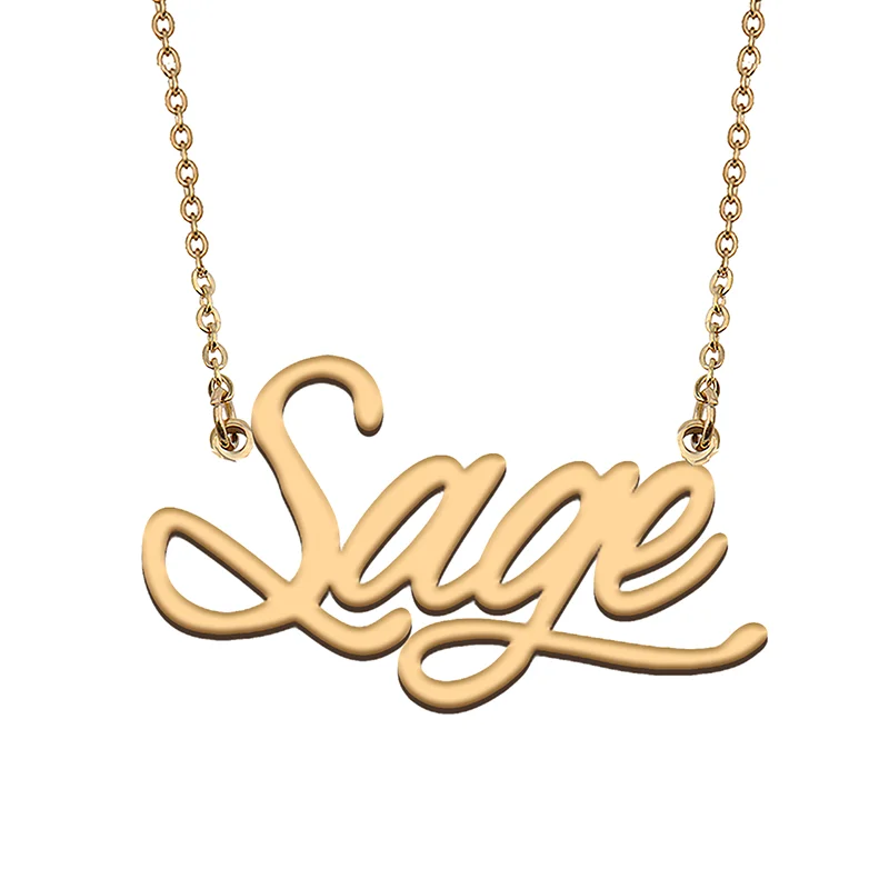 Ожерелье с именем шалфей на заказ искусственное колье персонализированные