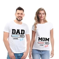 2022 new cute dad mom baby printed couple maternity t shirt pregnancy announcement shirt couple pregnant tshirt