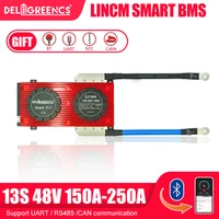 smart bms 13s 150a 200a 250a lifepo4 battery bms for 54 6v battery pack with bluetooth can communicatio uart rs485