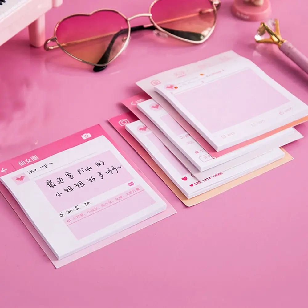 30 листов милые Стикеры розовый романтический блокнот для записей декоративные