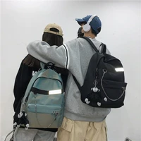 buckle chain women backpack female fashion reflective student schoolbag couple backpack teenage girls college backpack boy 2021