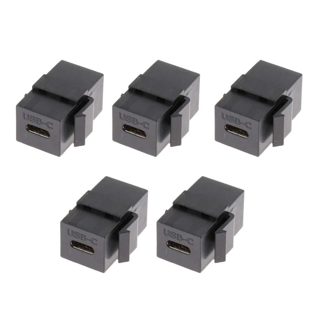 5 шт. в упаковке черный USB C с разъемом типа Keystone преобразователь защитой от