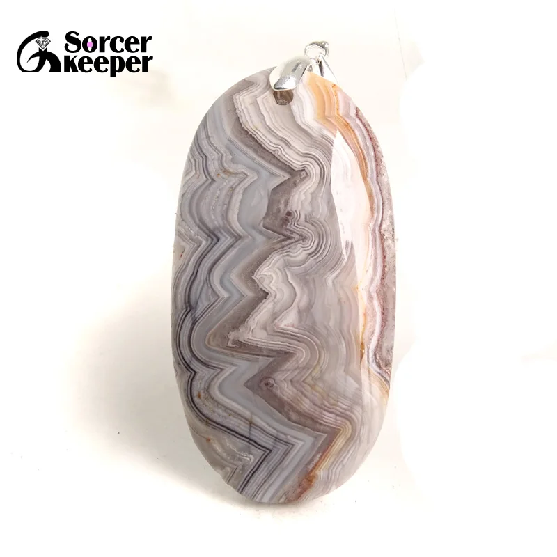 

Natural Gem Stone Crazy Lace Rosetta Agates Pendant Fit DIY Necklace Slide Healing Beads for Women Men Jewelry Making BF350