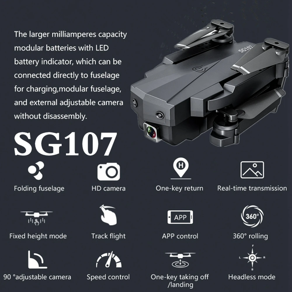 Квадрокоптер Vimillo SG107 Mini профессиональный Дрон с камерой HD 4K 1080P оптический поток