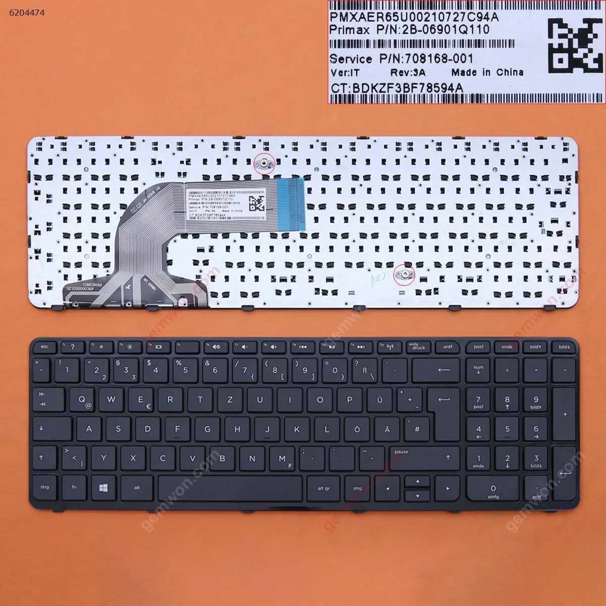 Немецкая клавиатура QWERTZ для ноутбука HP Pavilion 15-n097eg 15-n234eg 15-n259eg 15-n259sg 15-n270sg 15-n010sg