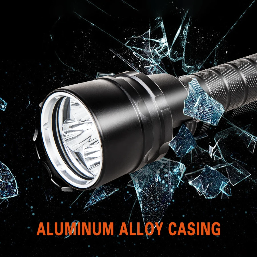 

T6 L2 Waterproof LED Flashlight 20W 60W 100W Battery Torch Lantern Zoomable Portable Camping Light for Diving Riding Lighting
