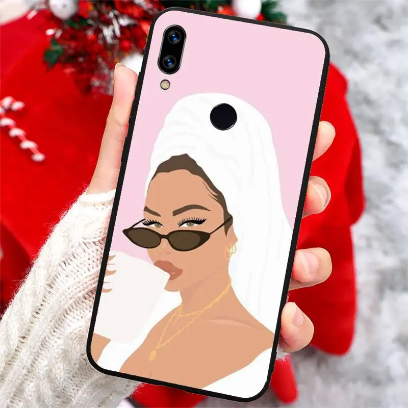 

Fashion girl boss design cover funny Phone Case For Xiaomi Redmi note 7 8 9 t k30 max3 9 s 10 pro lite