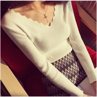new women elastic knitted sweaters autumn winter slim long sleeve pullovers korean knit basic top bottoming shirt 5 colors