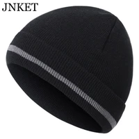 jnket autumn winter women double deck warm knitted hat baggy beanie casual outdoor sports cap brimless hat