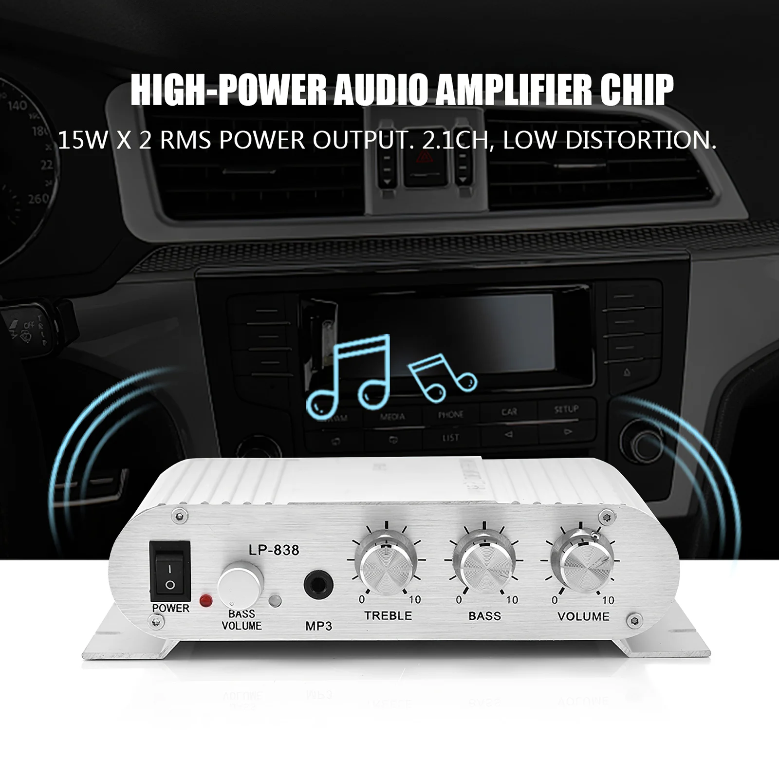 Hi Fi усилитель многофункциональный музыкальный плеер мощности с наушниками 3 5 мм