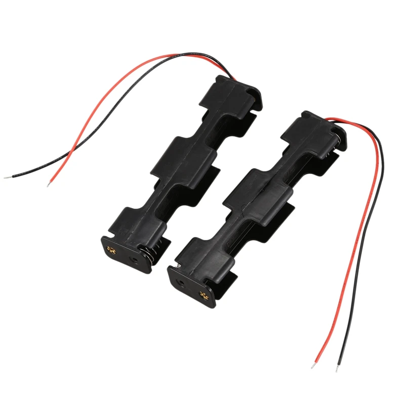 2 шт. двухслойный черный пластик 4 x AA 6V Чехол держатель для батареи w Leads| |