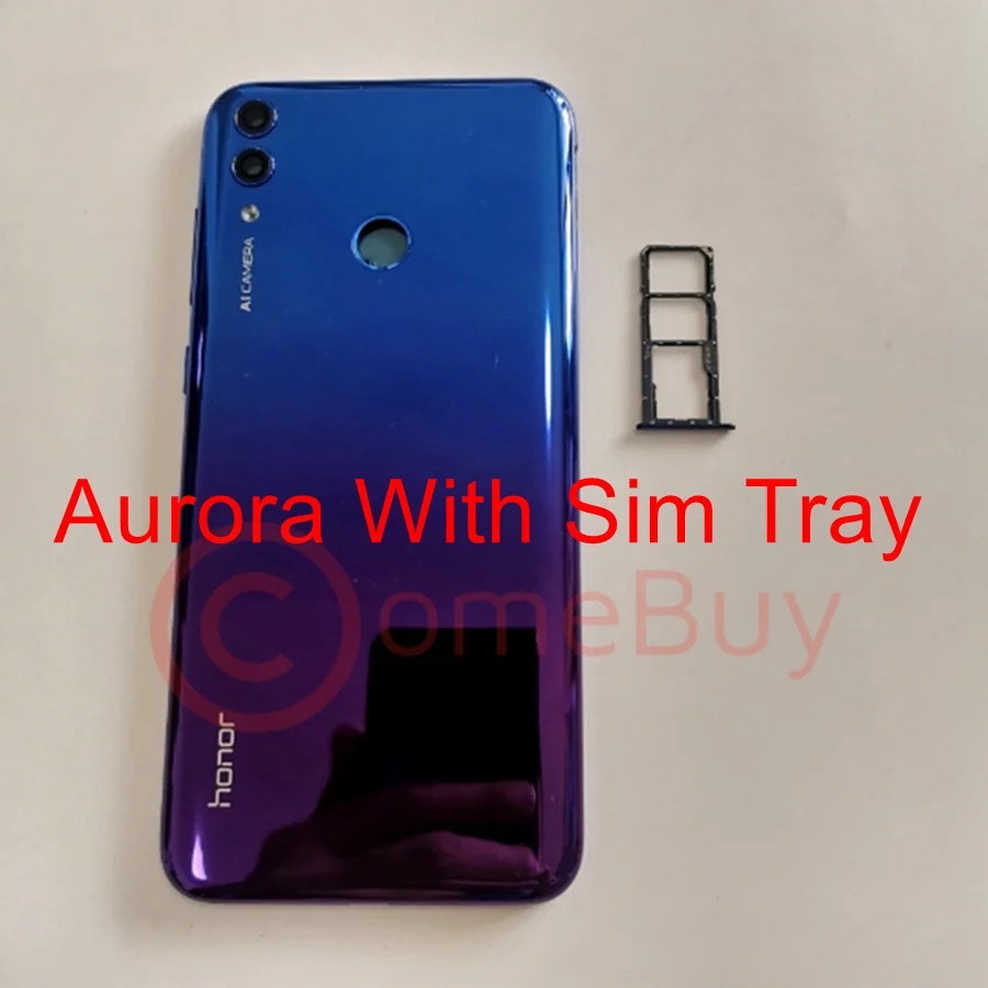 Для huawei Honor 8C задняя крышка батарейного отсека дверной чехол для задней части телефона с sim-лотком для Honor 8C Крышка батарейного отсека Замена BKK-L21