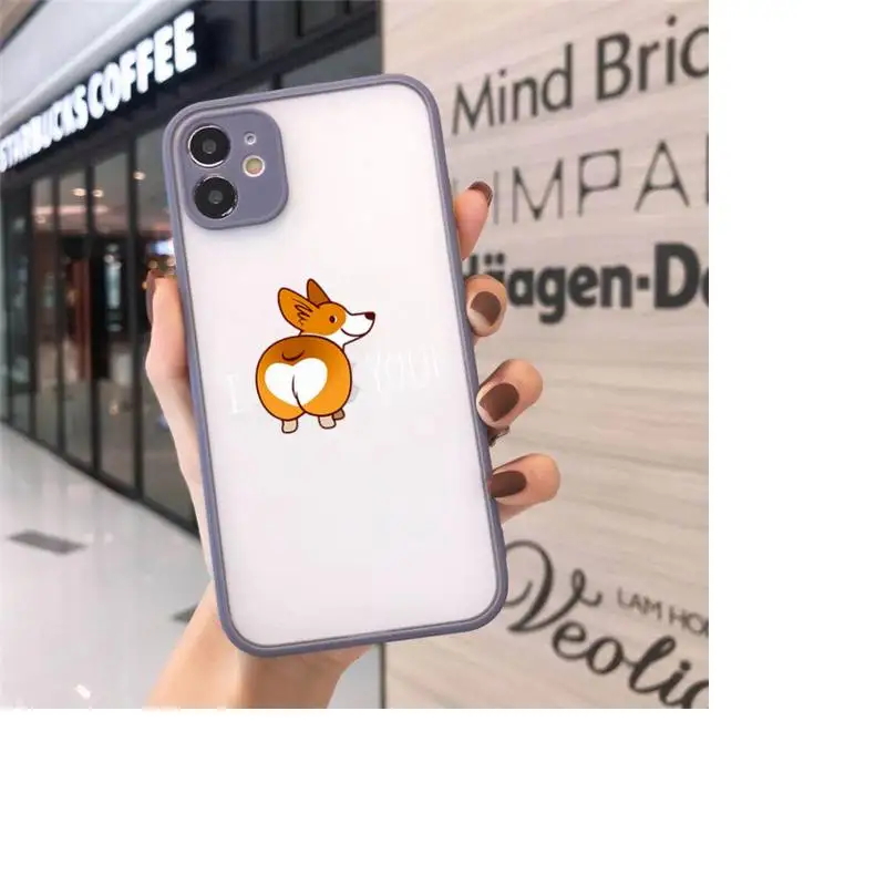 

Corgi Funny Cute Dog Phone Case matte transparent For gray iPhone 7 8 x xs xr 11 12 pro plus max mini Funda Clear