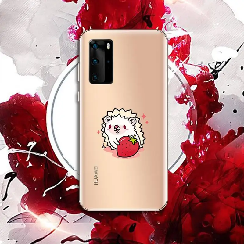 

Animal lovely cartoon hedgehog Phone Case Transparent for Huawei P honor 8 10i 20 30 40 smart 2019