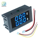 Цифровой мини-вольтметр, амперметр постоянного тока 100 в 200 в 10 А, измеритель напряжения и тока с панелью, тестер 0,28 дюйма, синий, красный, двойной светодиодный дисплей