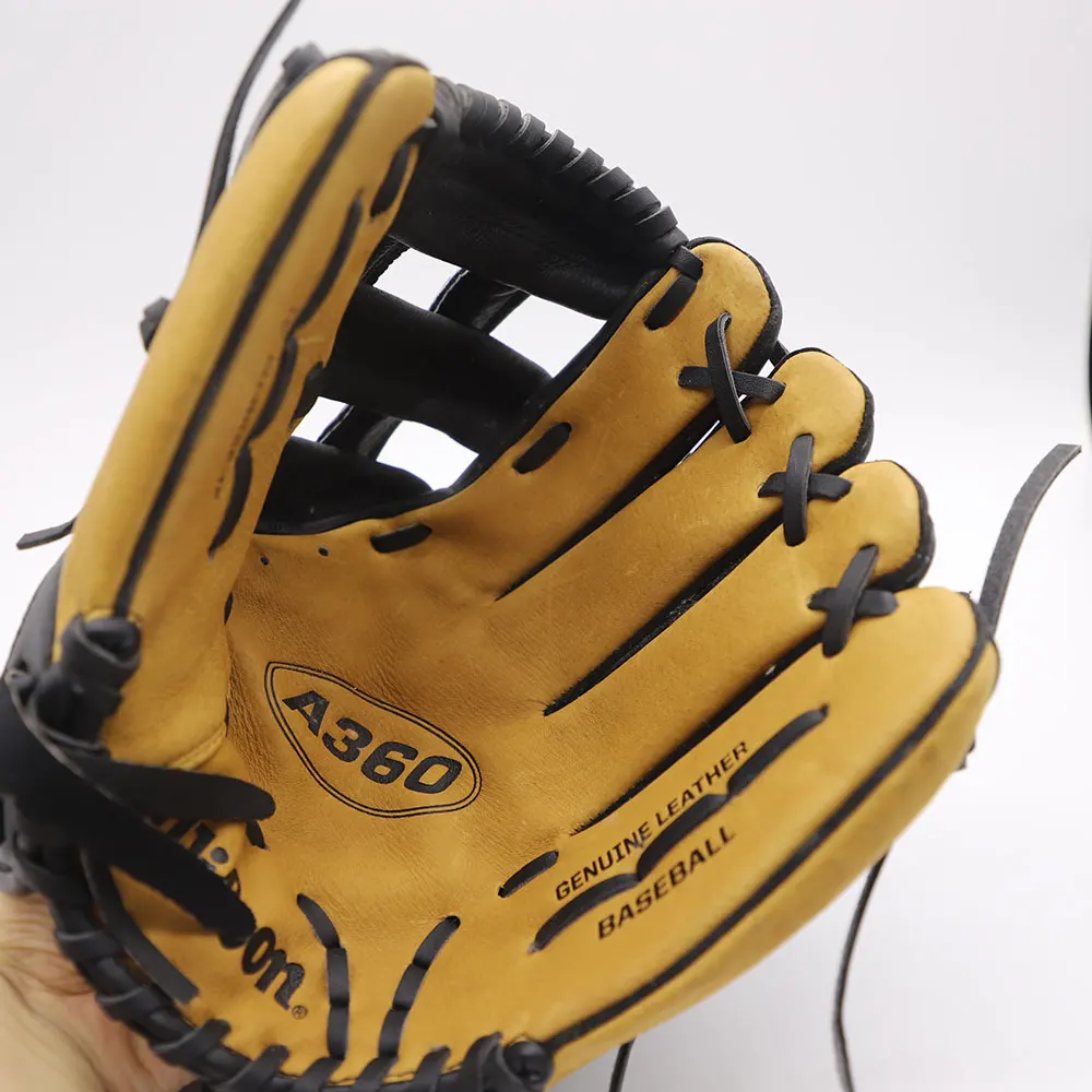 Golve de Beisebol Equipamentos para a Mão Esquerda para Homem Wilson Polegada Genuíno Couro Real A360 Softball Prática Adulto Mulher 12