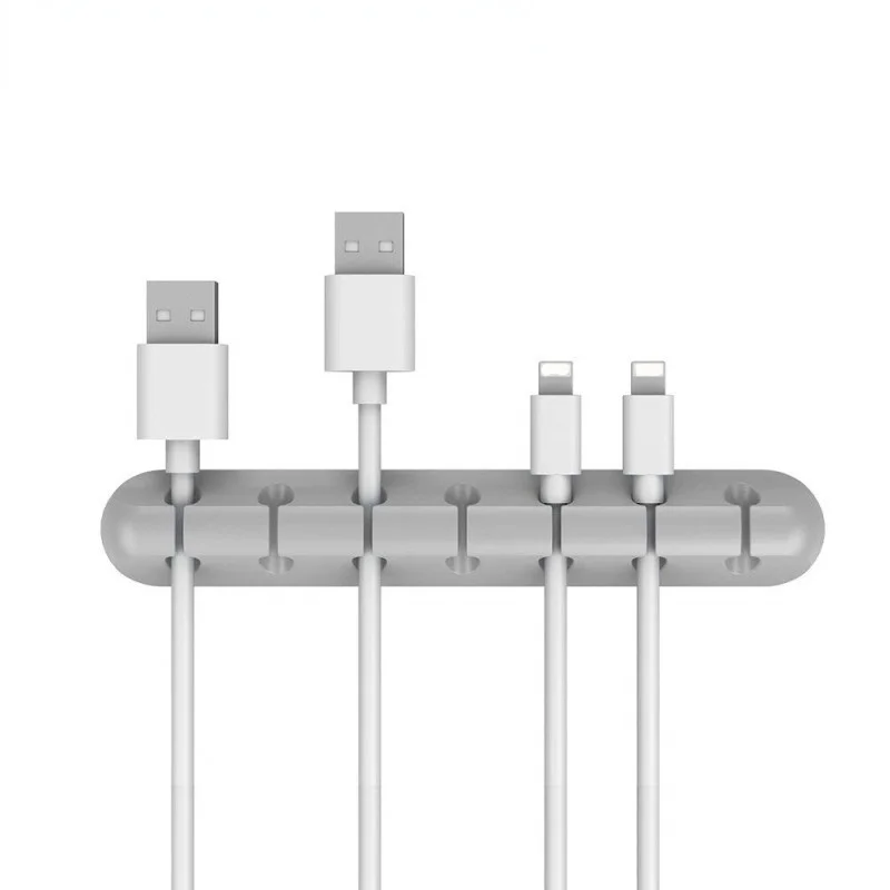 

Органайзер для кабелей, силиконовый держатель для кабелей USB, гибкие зажимы для управления кабелями, держатель проводов для телефона, прово...
