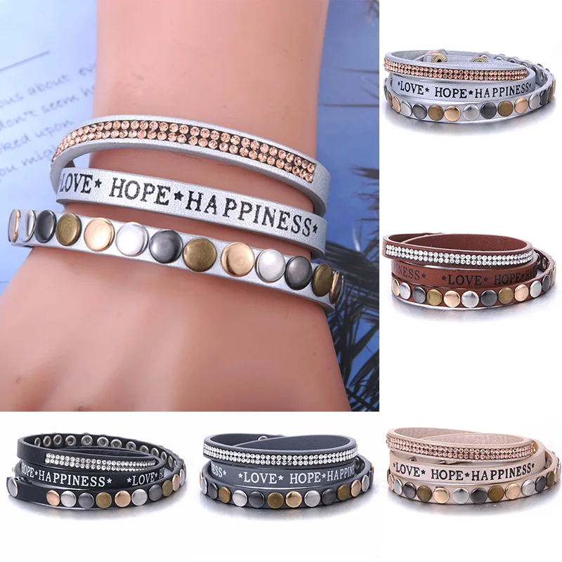 Новинка 2019 мужской женский браслет унисекс винтажный панк многослойный Плетеный