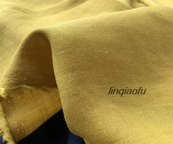 Имбирная ткань ramie высококачественное льняное платье-Ципао для одежды