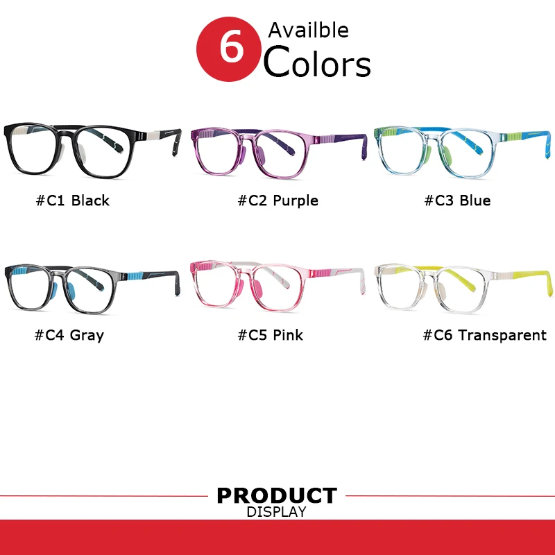 AIMISUV Round Blue Light Glasses Children Silicone Assemble Eyewear Kids Prescription Myopia Eyeglasses Frame Boy Girl UV400 | Аксессуары